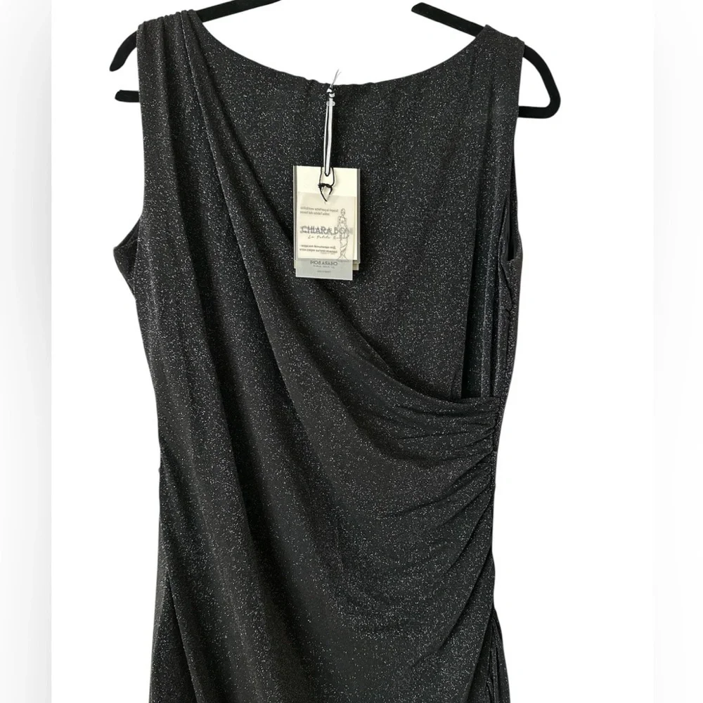 CHIARA BONI Rebon Sugar Elegant Black Dress Made in Italy size 16 NWT - Picture 3 of 12